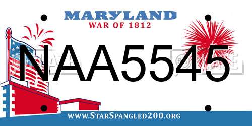 NAA5545 Maryland License Plate