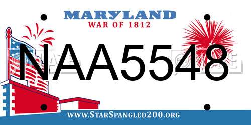 NAA5548 Maryland License Plate