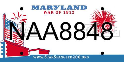NAA8848 Maryland License Plate