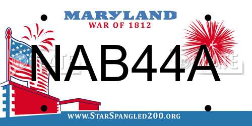 NAB44A Maryland License Plate
