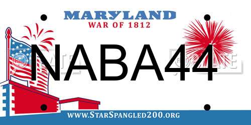 NABA44 Maryland License Plate