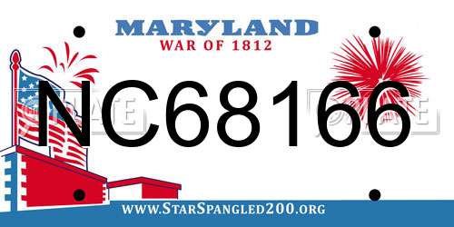 NC68166 Maryland License Plate