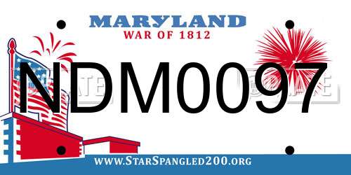 NDM0097 Maryland License Plate