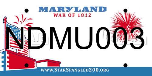 NDMU003 Maryland License Plate