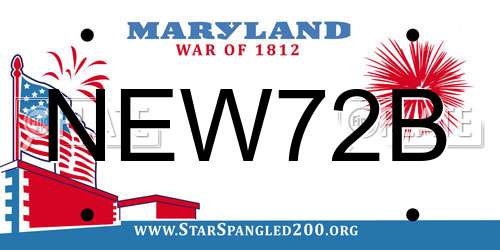 NEW72B Maryland License Plate
