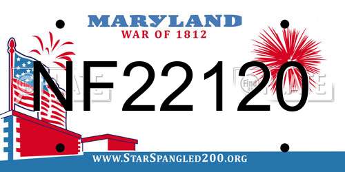NF22120 Maryland License Plate