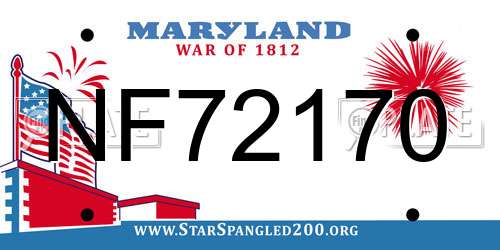 NF72170 Maryland License Plate