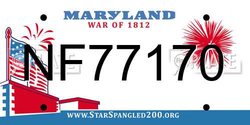 NF77170 Maryland License Plate