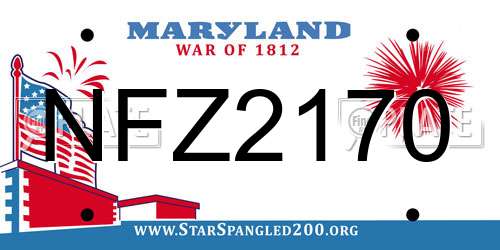NFZ2170 Maryland License Plate