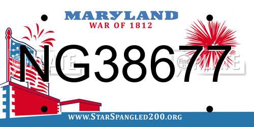NG38677 Maryland License Plate