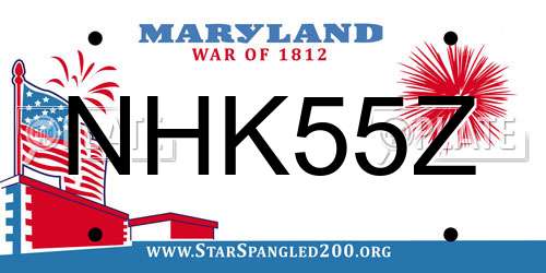 NHK55Z Maryland License Plate