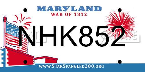 NHK852 Maryland License Plate
