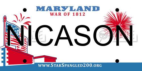 NICASON Maryland License Plate
