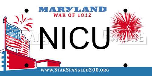 NICU Maryland License Plate