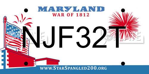 NJF32T Maryland License Plate