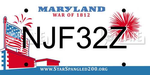 NJF32Z Maryland License Plate