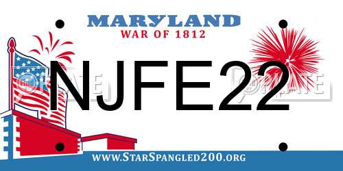 NJFE22 Maryland License Plate