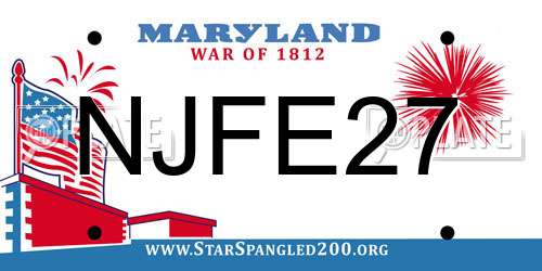 NJFE27 Maryland License Plate