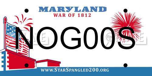 NOG00S Maryland License Plate