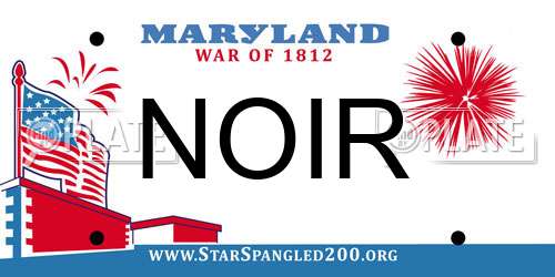 NOIR Maryland License Plate