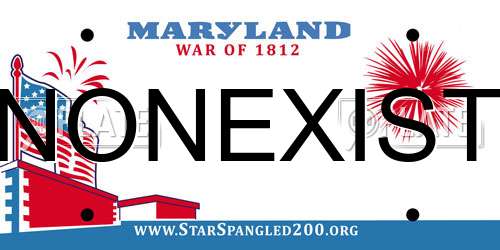 NONEXIST Maryland License Plate