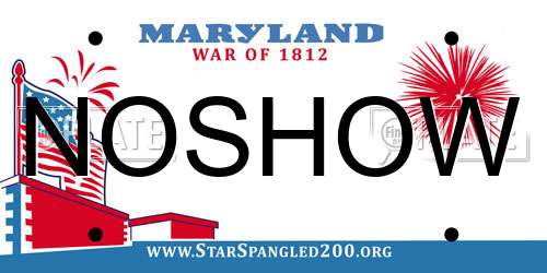 NOSHOW Maryland License Plate