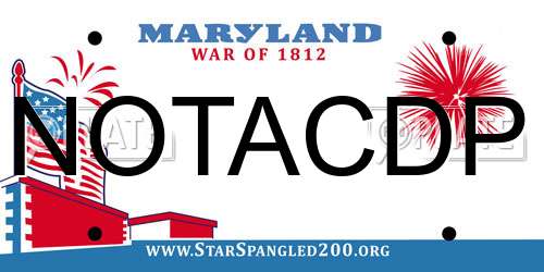 NOTACDP Maryland License Plate