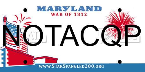 NOTACQP Maryland License Plate