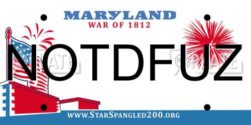 NOTDFUZ Maryland License Plate