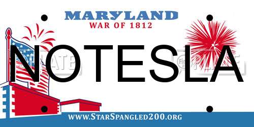 NOTESLA Maryland License Plate