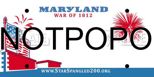 NOTPOPO Maryland License Plate