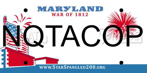 NQTACOP Maryland License Plate