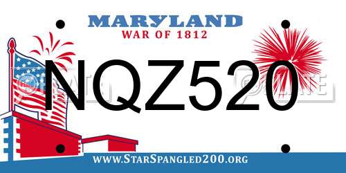 NQZ520 Maryland License Plate