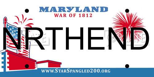 NRTHEND Maryland License Plate
