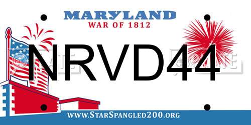 NRVD44 Maryland License Plate