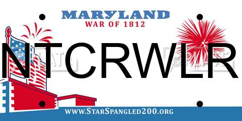 NTCRWLR Maryland License Plate