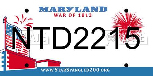 NTD2215 Maryland License Plate
