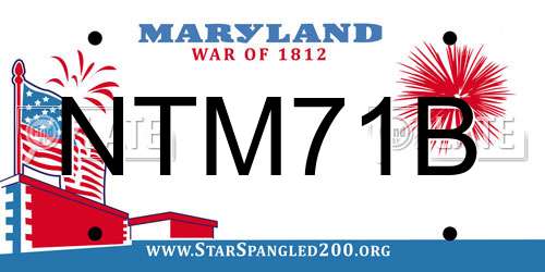 NTM71B Maryland License Plate