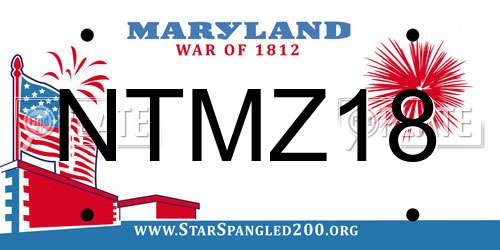 NTMZ18 Maryland License Plate