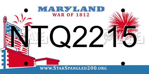 NTQ2215 Maryland License Plate