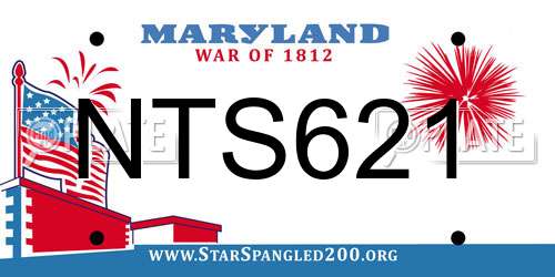 NTS621 Maryland License Plate
