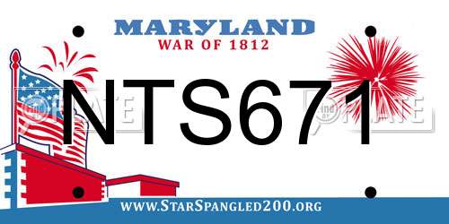 NTS671 Maryland License Plate