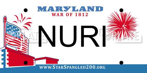 NURI Maryland License Plate