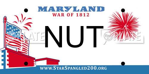 NUT Maryland License Plate