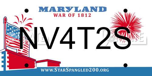 NV4T2S Maryland License Plate
