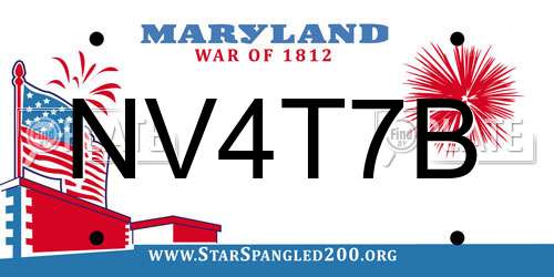 NV4T7B Maryland License Plate