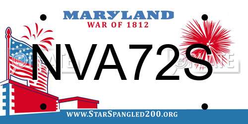 NVA72S Maryland License Plate