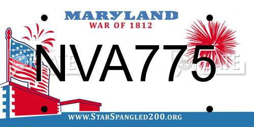 NVA775 Maryland License Plate