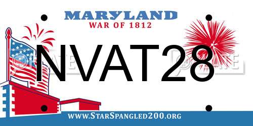 NVAT28 Maryland License Plate