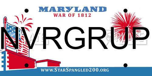 NVRGRUP Maryland License Plate